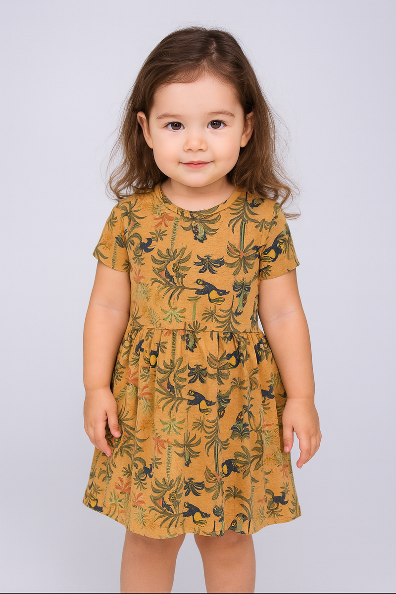 Trees - Girls Half Sleeve Frock