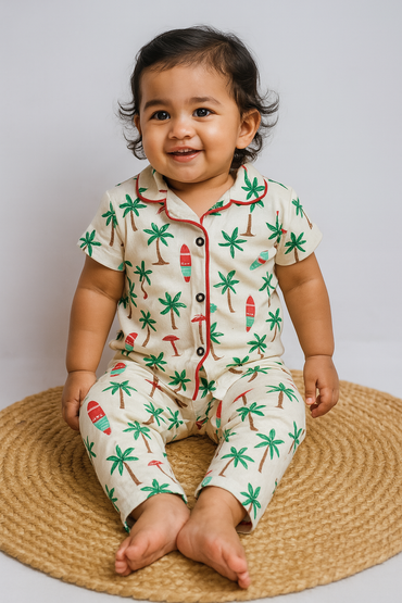Coconut tree IN-06 - Kids Collar Night Suit IN