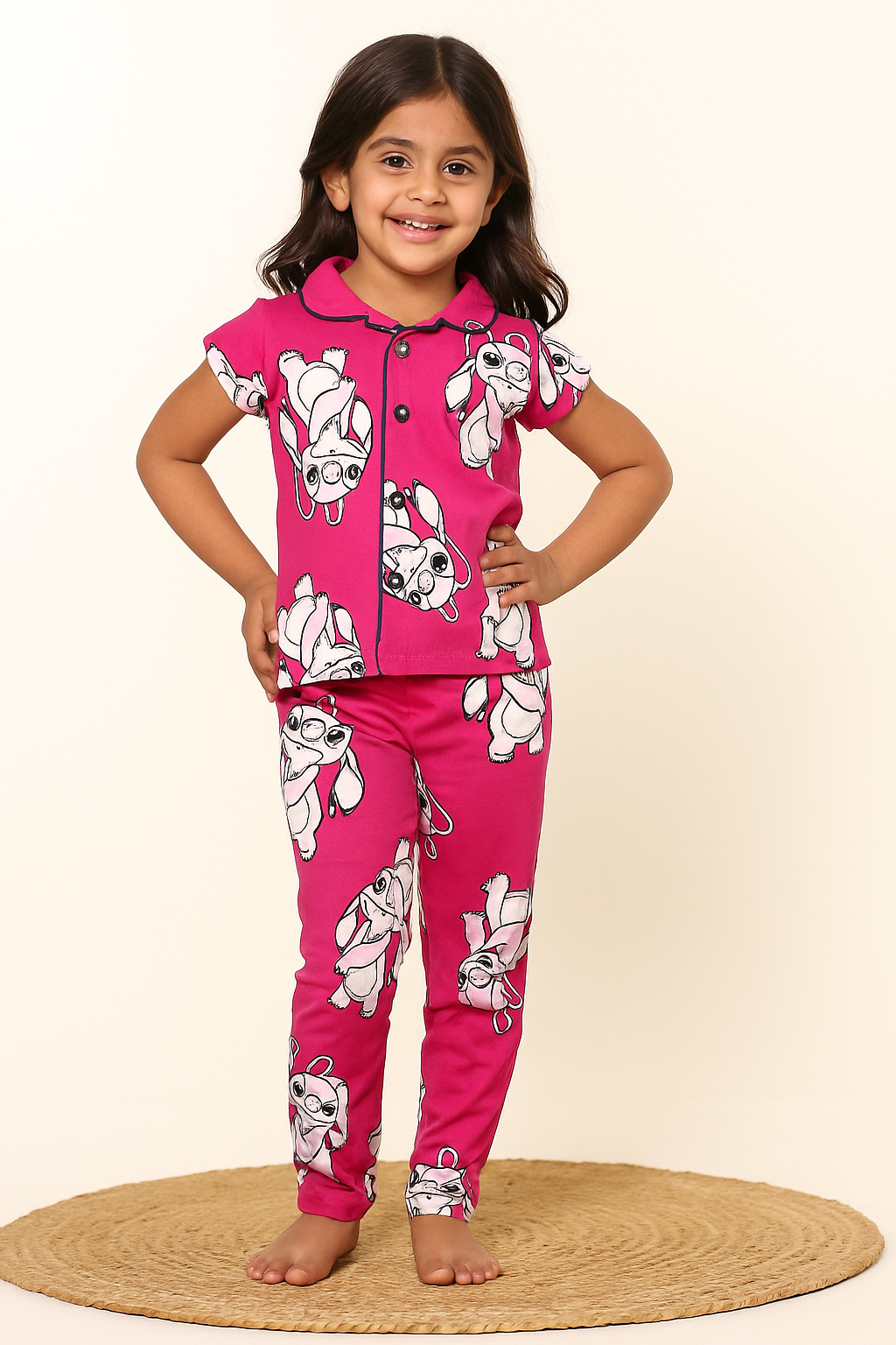 Magenta IN-07- Kids Collar Night Suit IN