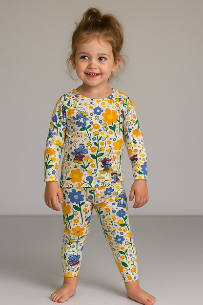 Girls Full Sleeve Set 002 - Florals & White