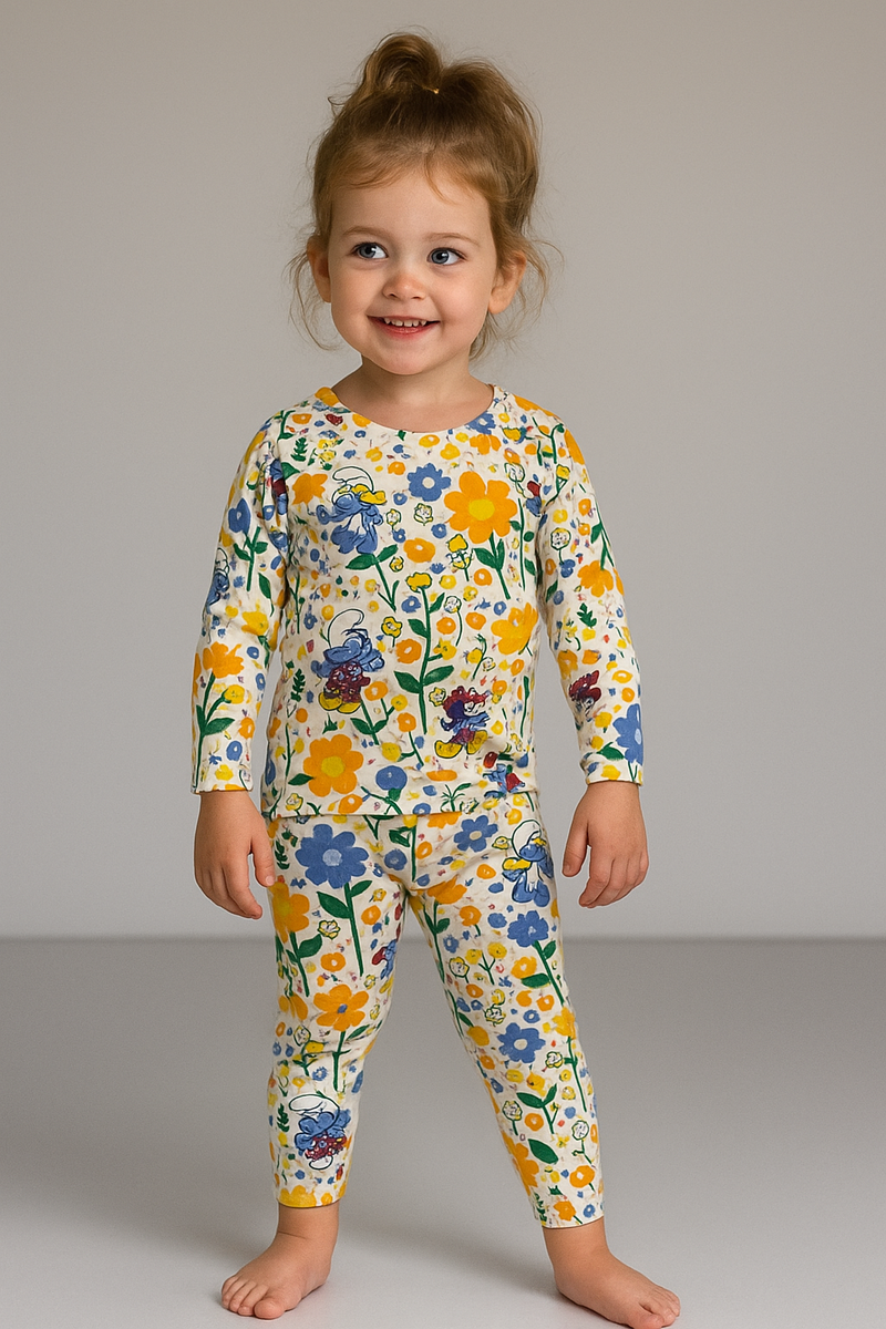 Girls Full Sleeve Set 002 - Florals & White