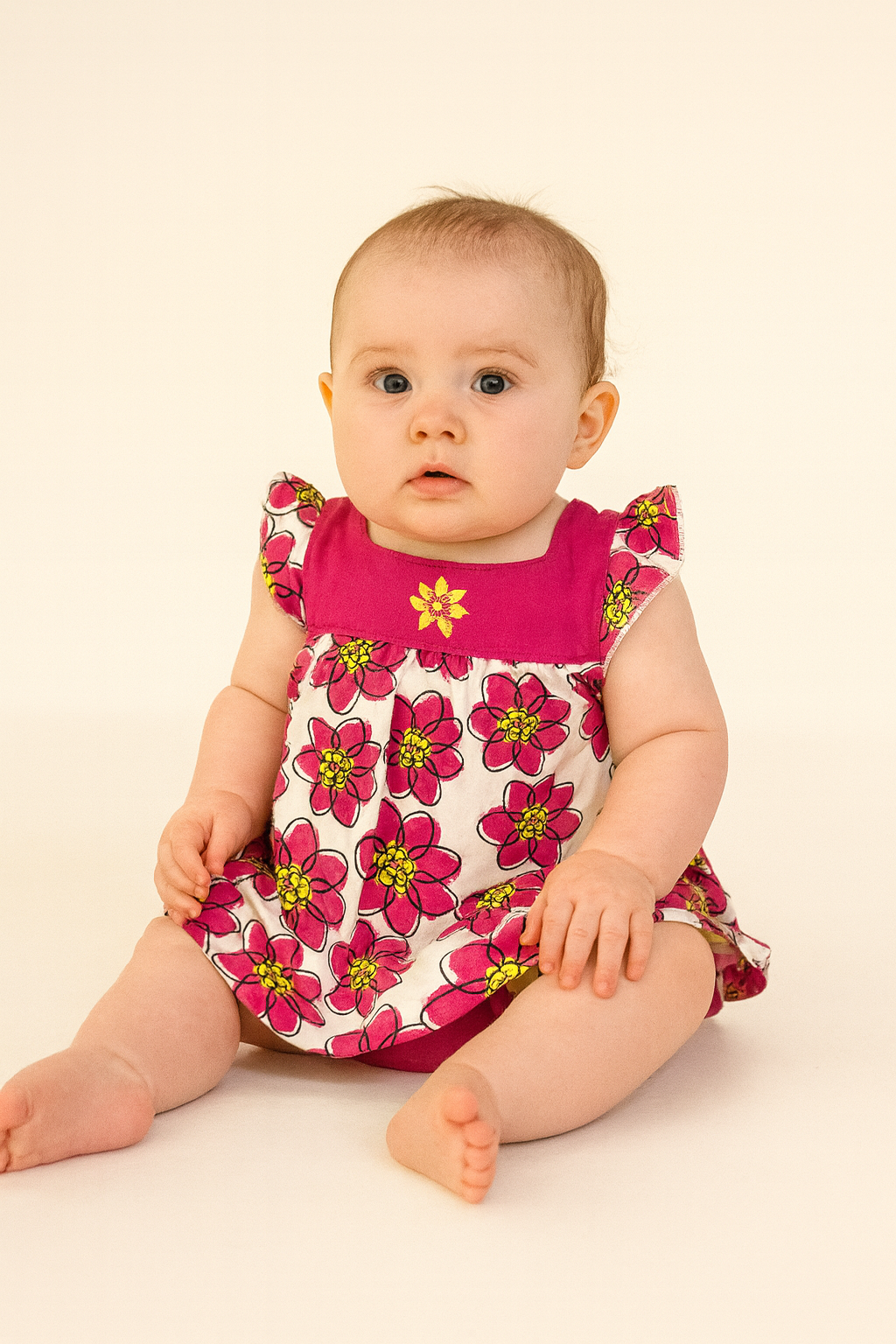 Pink flowers Onesie frock