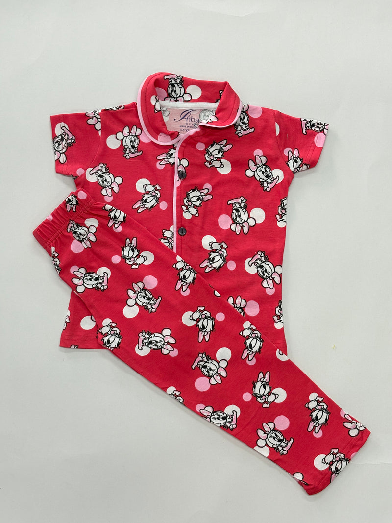 Red Collar Night Suit ,Sep:::004