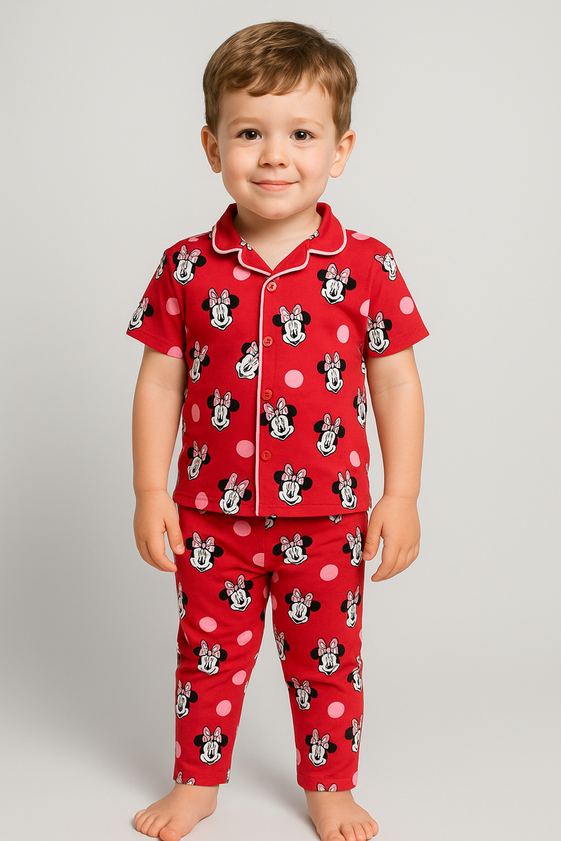 Red Collar Night Suit ,Sep:::004