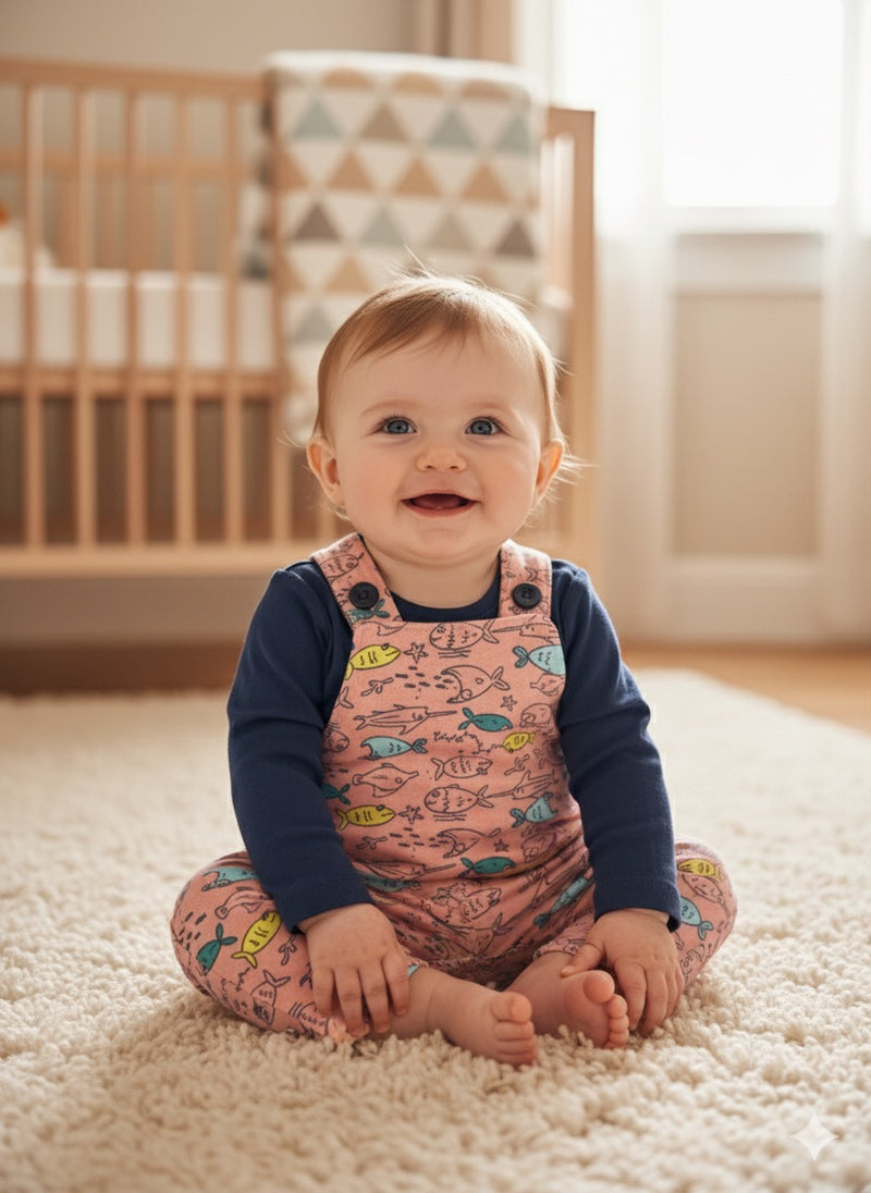 Navy Fish- Full Sleeve Dungaree