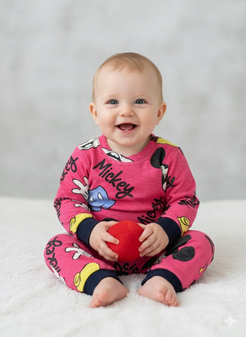 Baby Co-ord sets Micky Mouse Full Sleeve-5 (snap button)