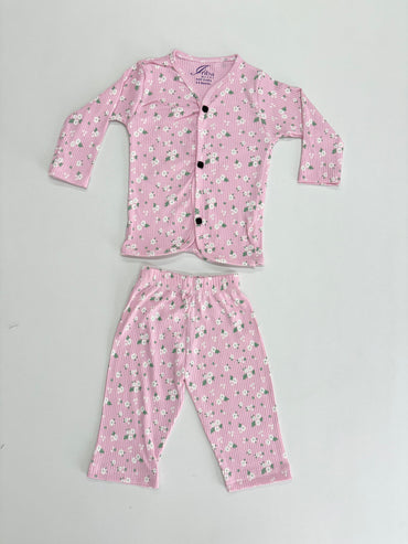 Full sleeve pink with white floral Jabla