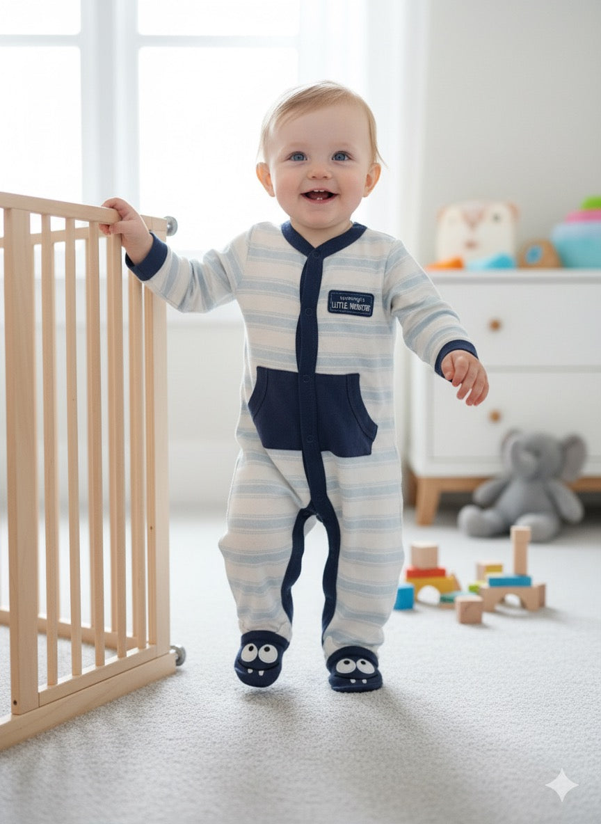 Sky & Navi blue Baby Full Jumpsuits