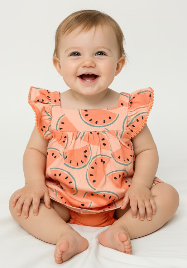 Orange watermelon Onesies frock