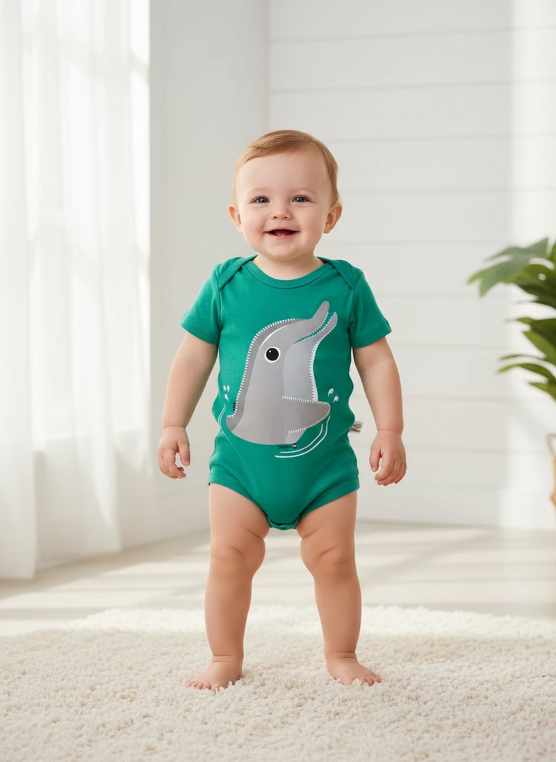 Green dolphin Romper