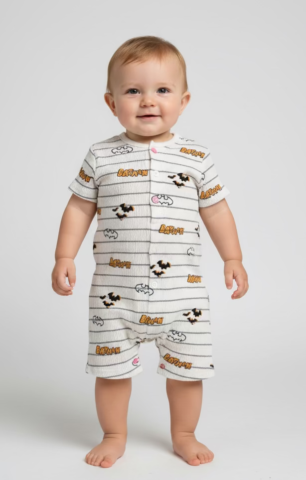 White with batman Micky Jumpsuit