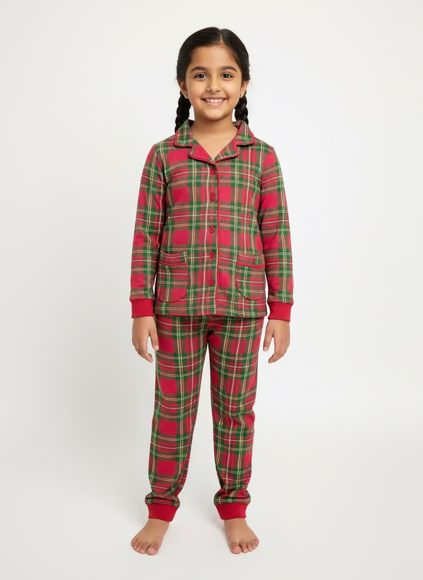 Premium loop net Christmas IN-0035- LoopKnit Pajama sets