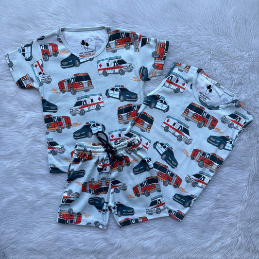 Ambulance&Cars - 3 Pc Co-ords Combo