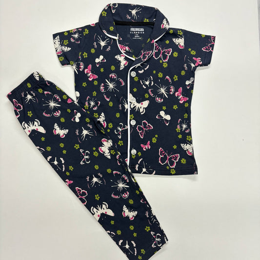Butterfly- Kids Collar Night Suit