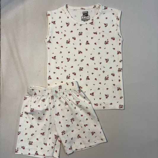 Flowers in Rib - Sleeveless co-ords