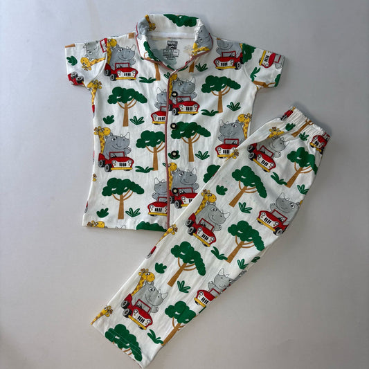 Happy travel- Kids Collar Night Suit
