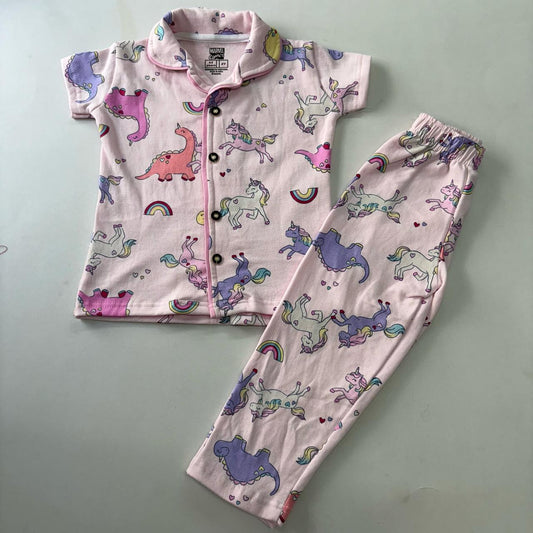 Cute Dino - Kids Collar Night Suit