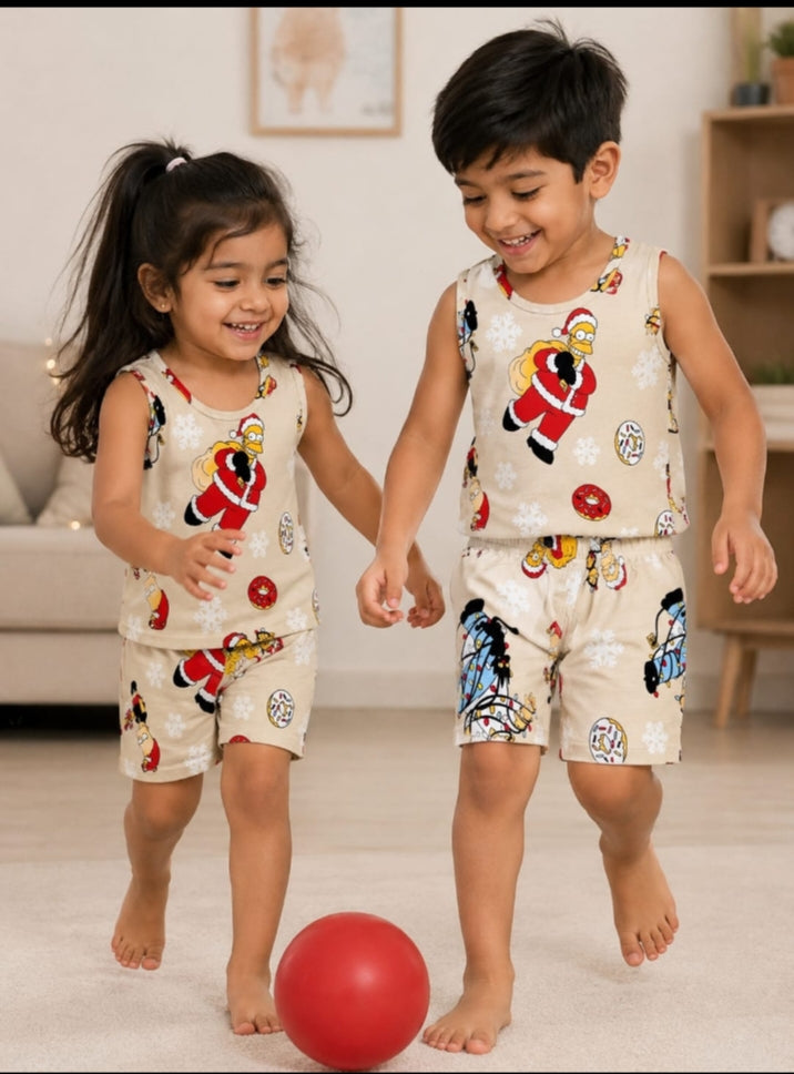 The Simpsons Christmas print-Sleeveless co-ords