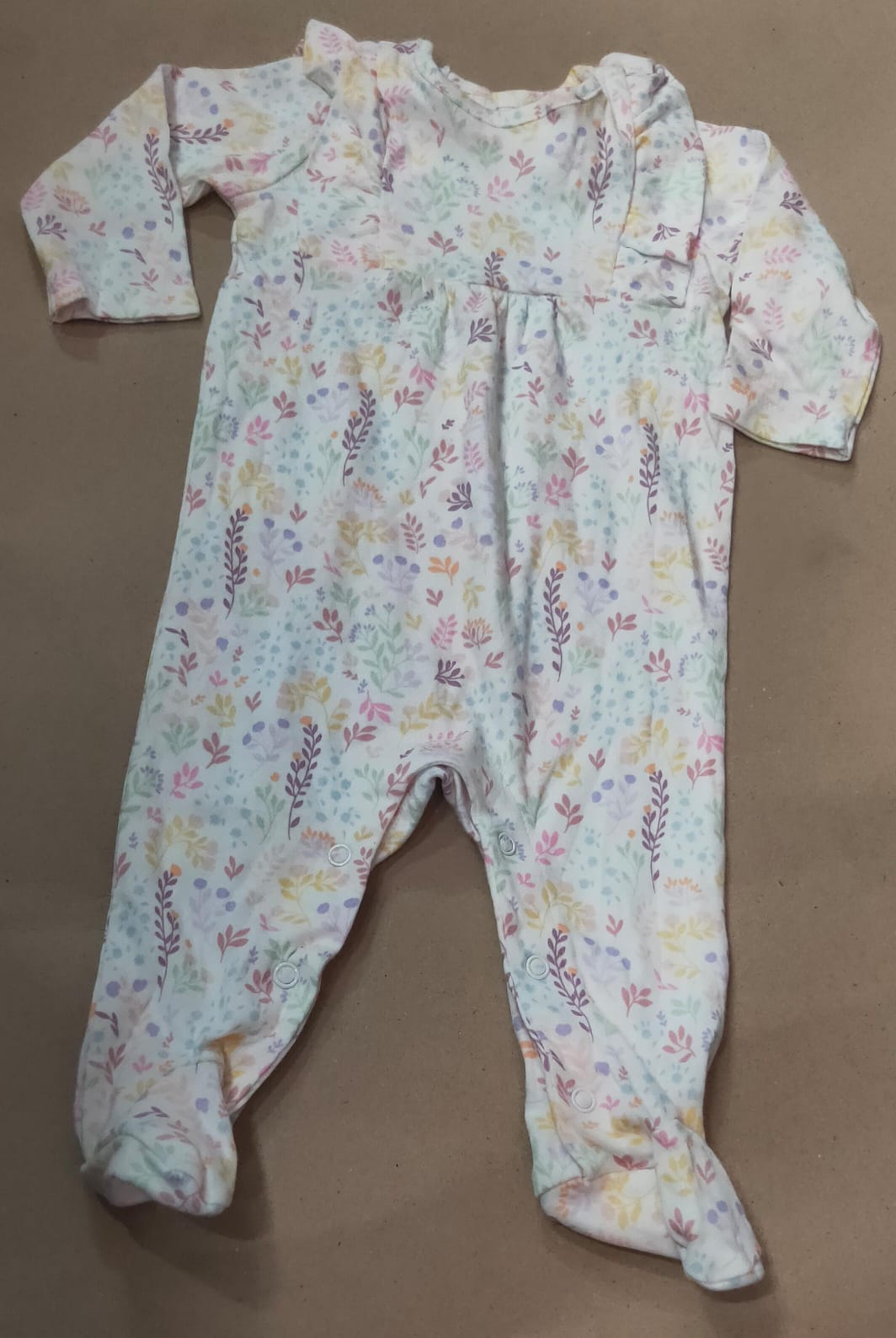 White &leaf floar -With shoe Baby High quality jumpsuit