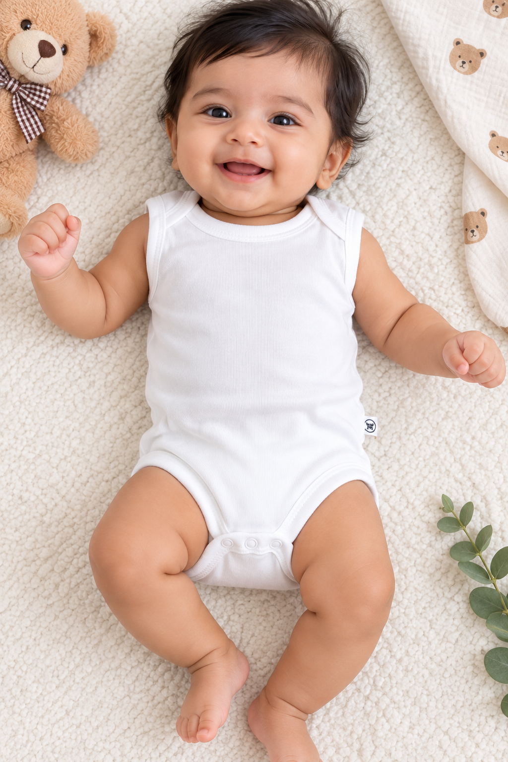 White base baby romper