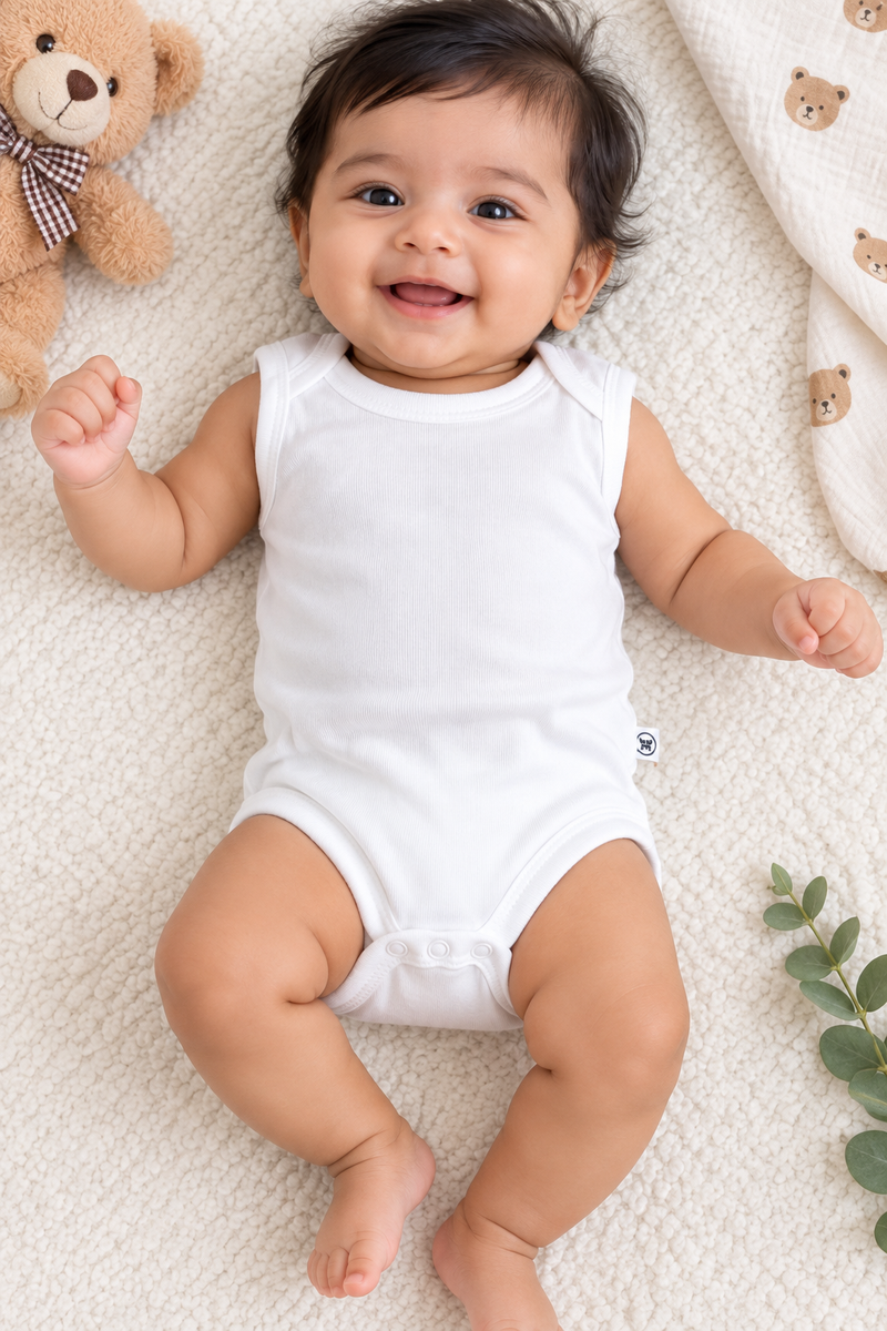 White base baby romper