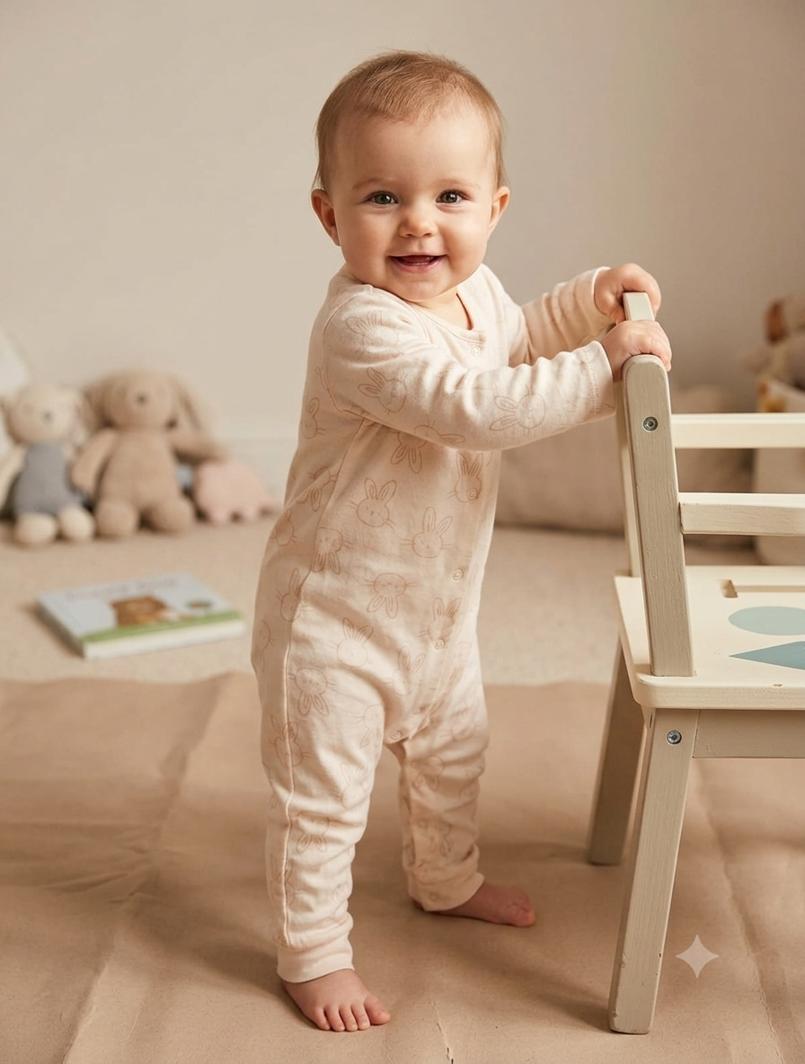 Half white rabbit( zipper) Baby high quality jumpsuit