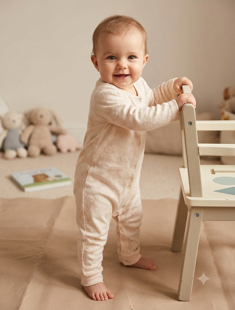 Half white rabbit( zipper) Baby high quality jumpsuit