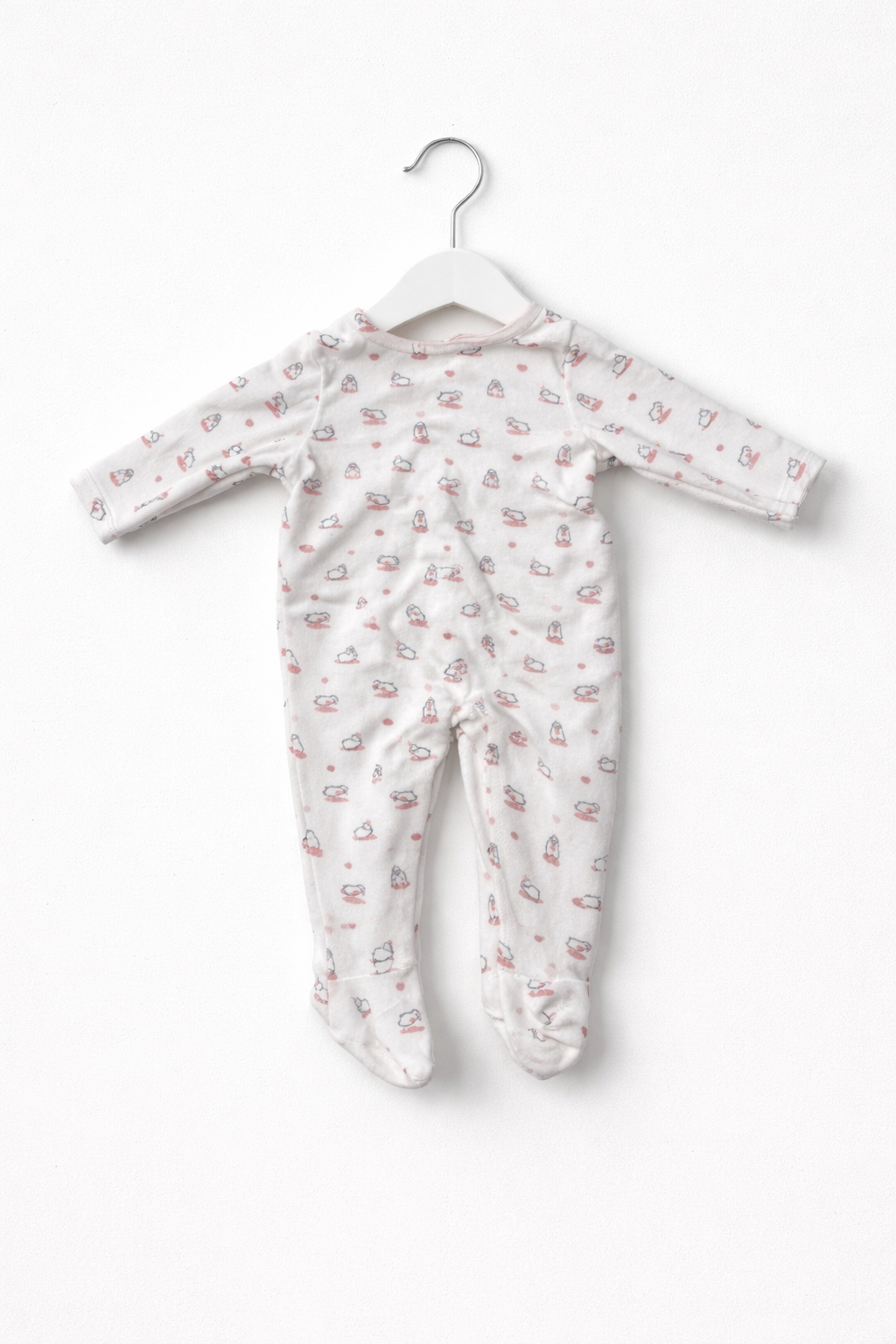 White with baby bunny print-Baby full Jumpsuits