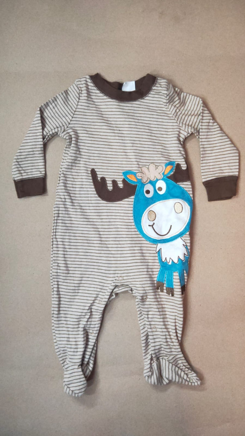 Brown line 🐄 cow with shoe Baby high quality jumpsuit