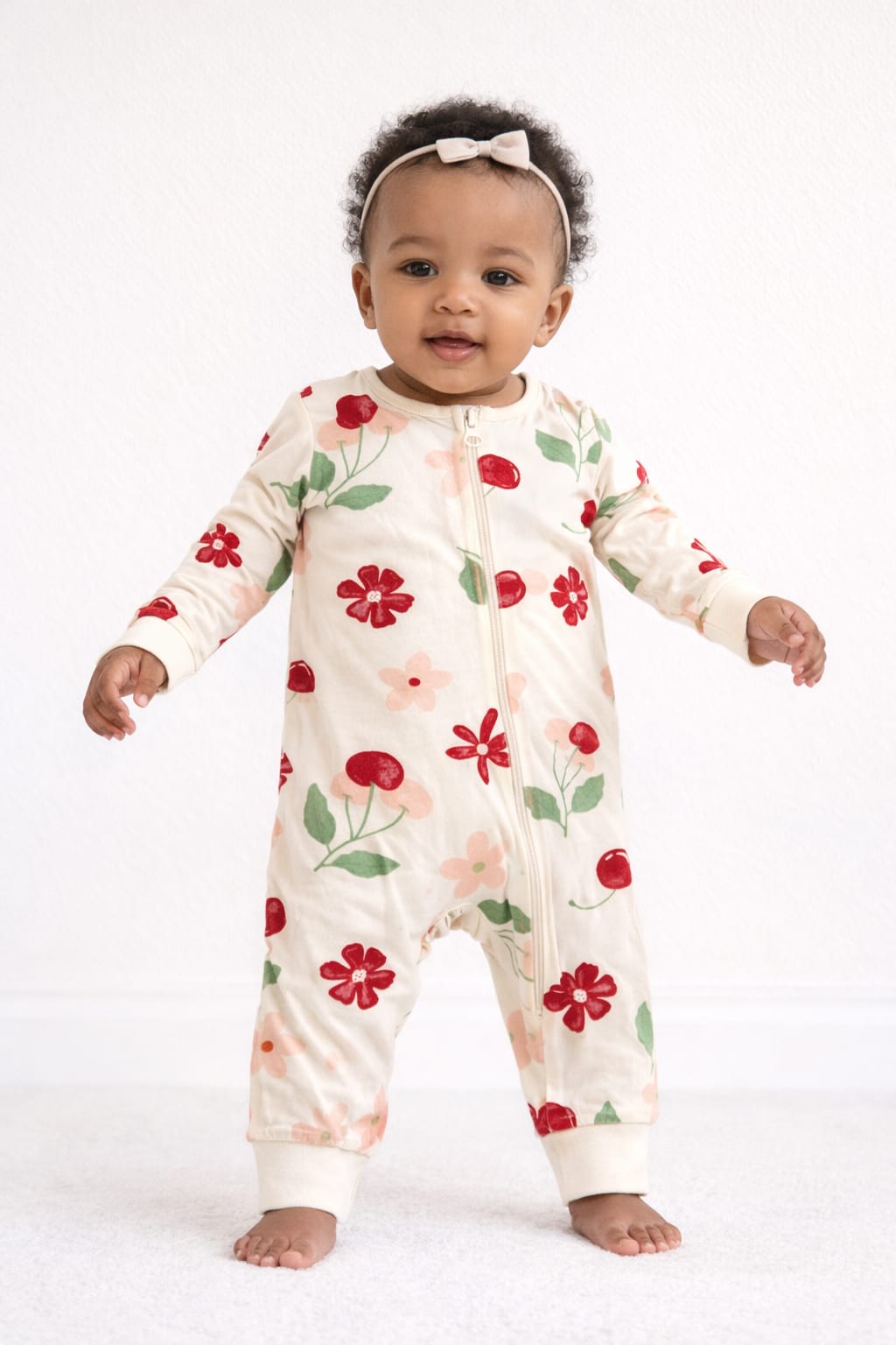 Half white with red flowers 🌹 - Baby Jumpsuits