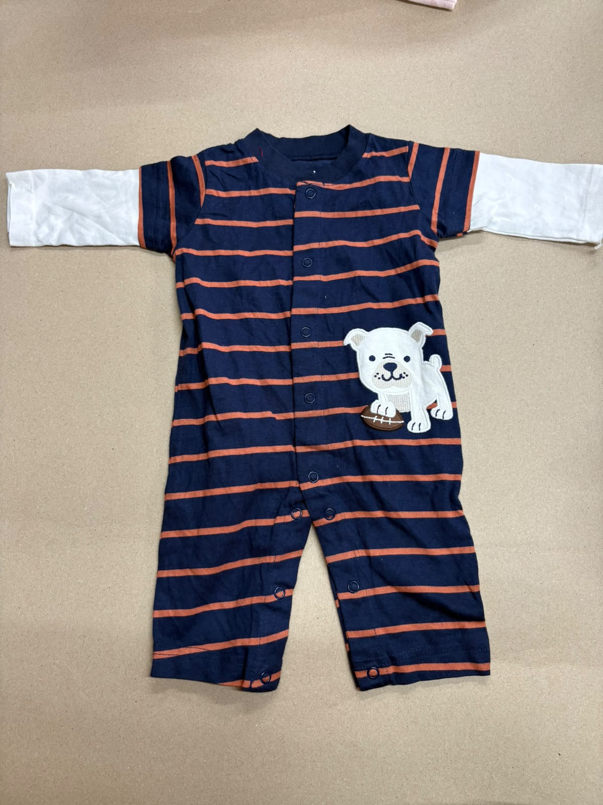 Dark blue red line 🐶(snap button )-Baby high quality jumpsuits