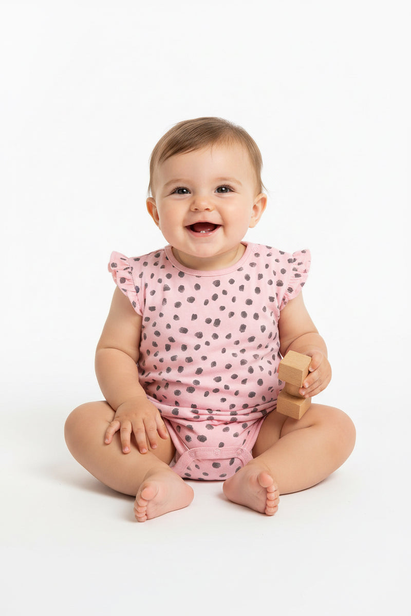 Pink dot -Baby half Jumpsuits