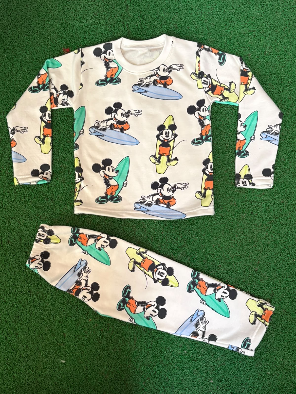Beige Based Mickey print premium winter wear
