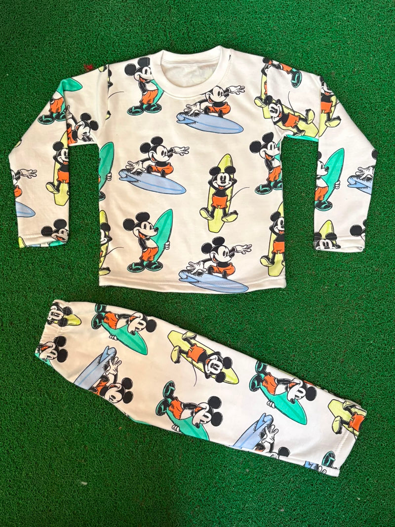 Beige Based Mickey print premium winter wear