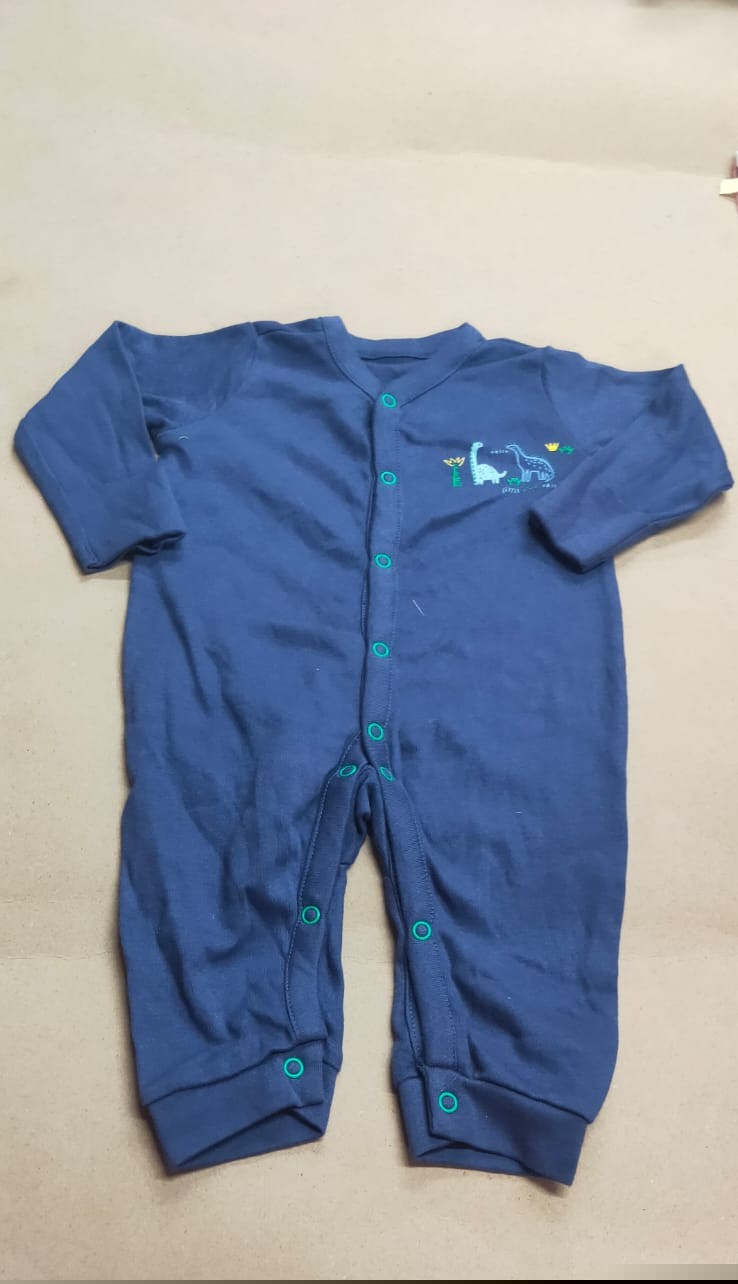 Blue little dino -Baby High quality jumpsuit