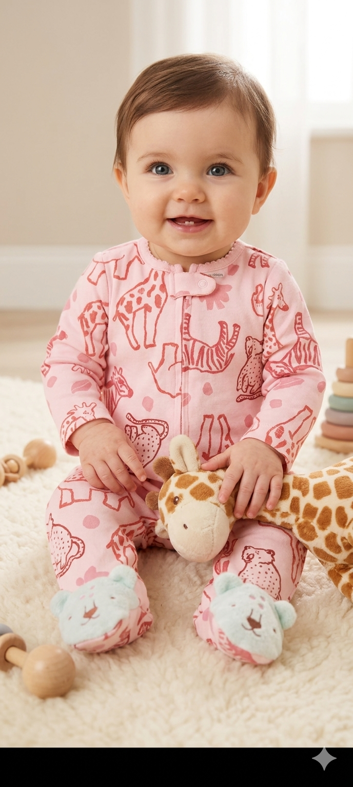 Brown animal - baby jumpsuit