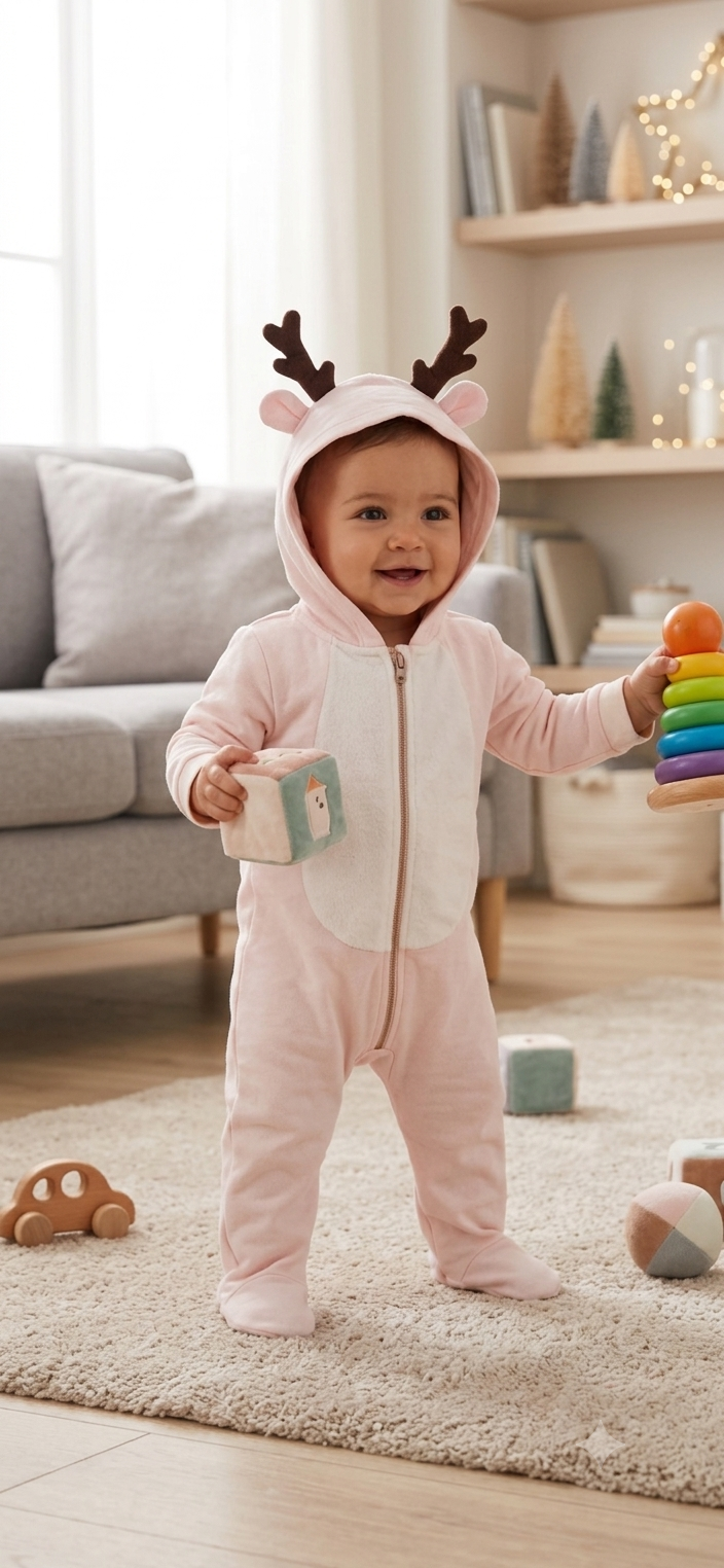 Pink hoodie(zipper)with shoe Baby high quality jumpsuit