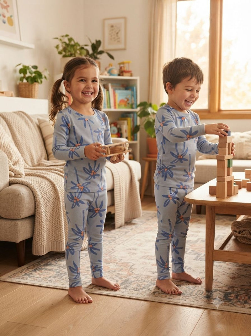 Blue coconut tree 🌴 Premium Kids Winter LoopKnit – 1 to 10 Years