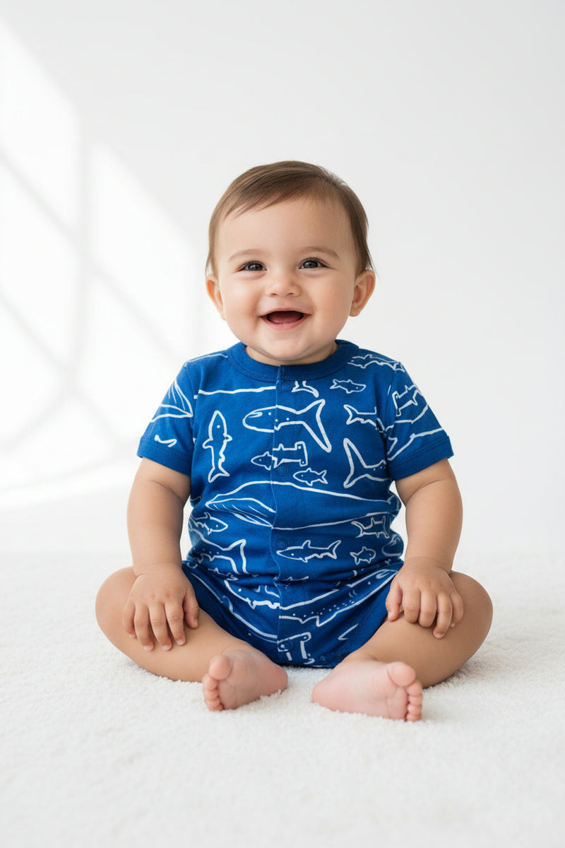 Baby whale snap- Baby High Quality half Jumpsuits