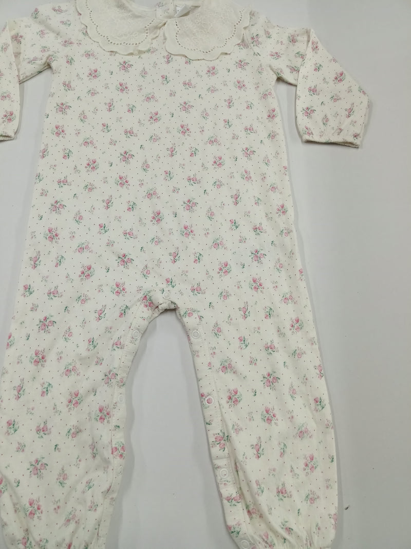 Collar pink flower -high Quality Baby Jumpsuit