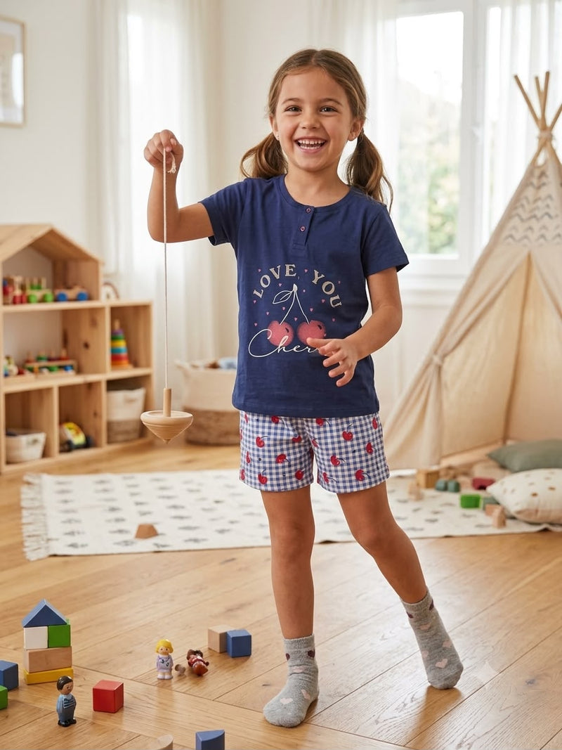 Cherry 🍒-Kids half Sleeve shorts Set
