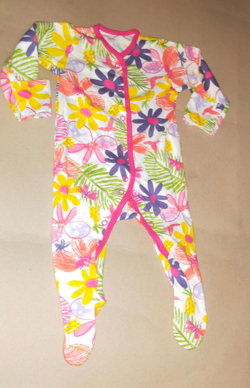Multi colour flower with shoe baby high quality jumpsuit