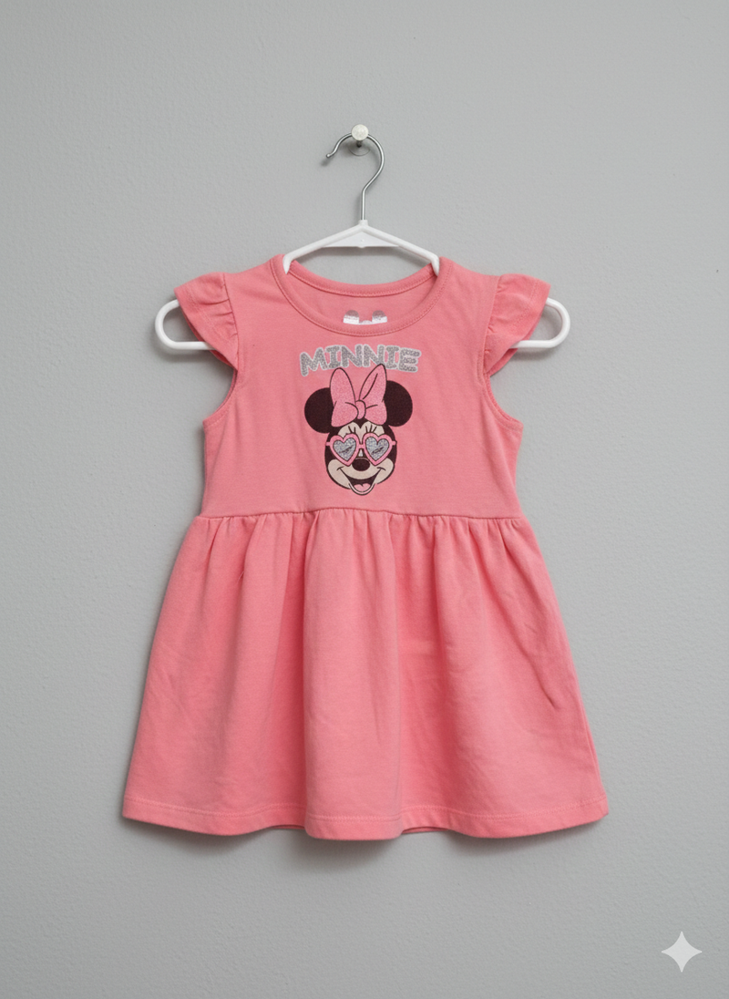 Orange  mickey-Baby frock