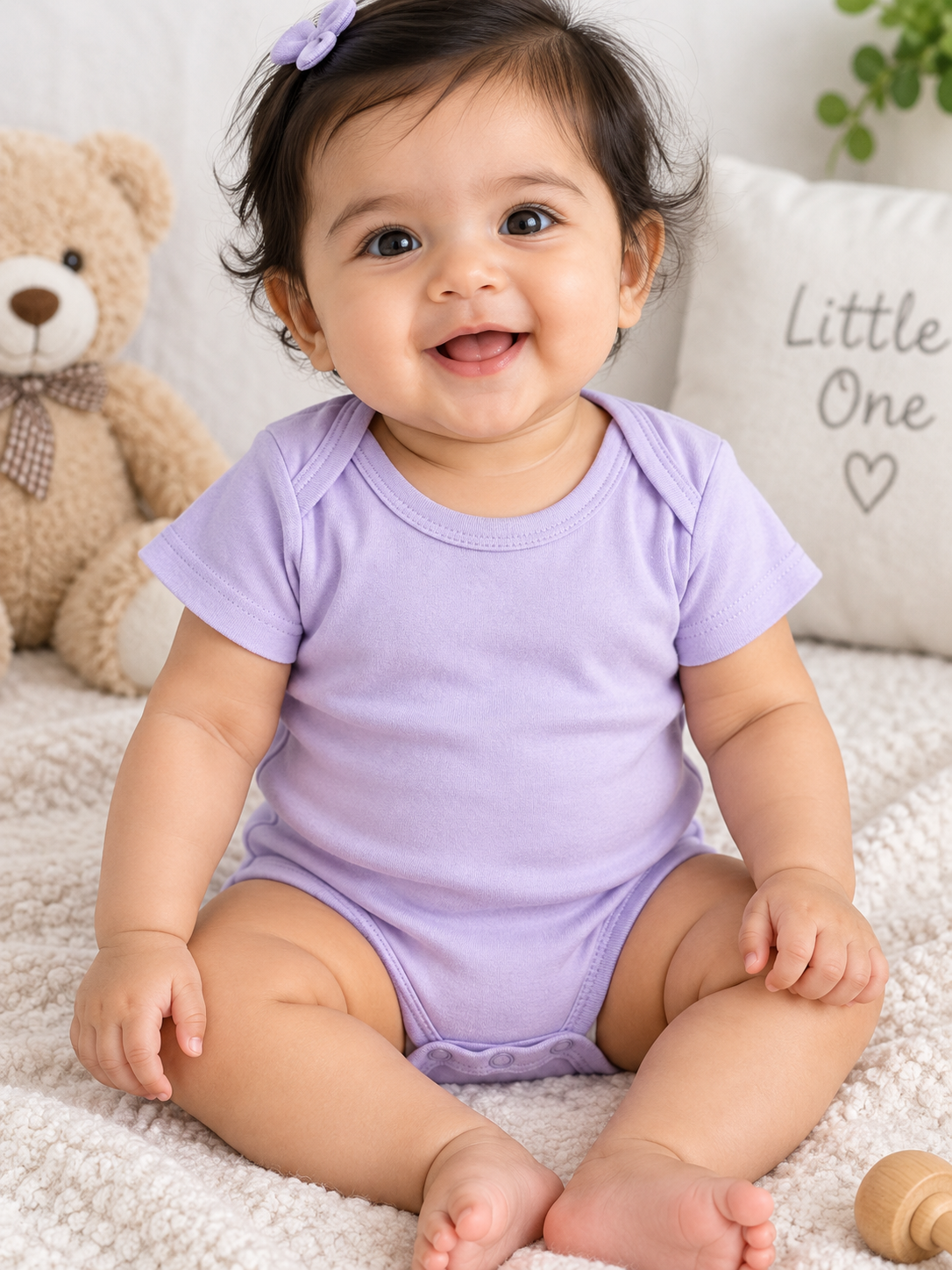 Pastel purple baby romper