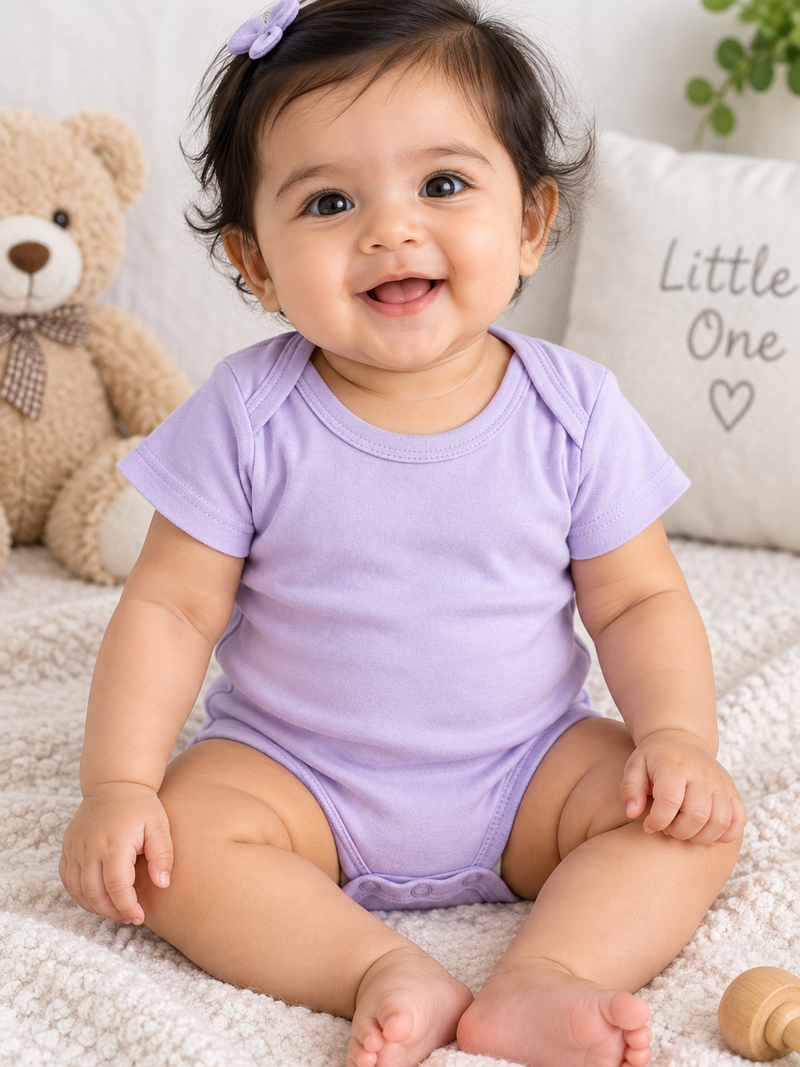 Pastel purple baby romper