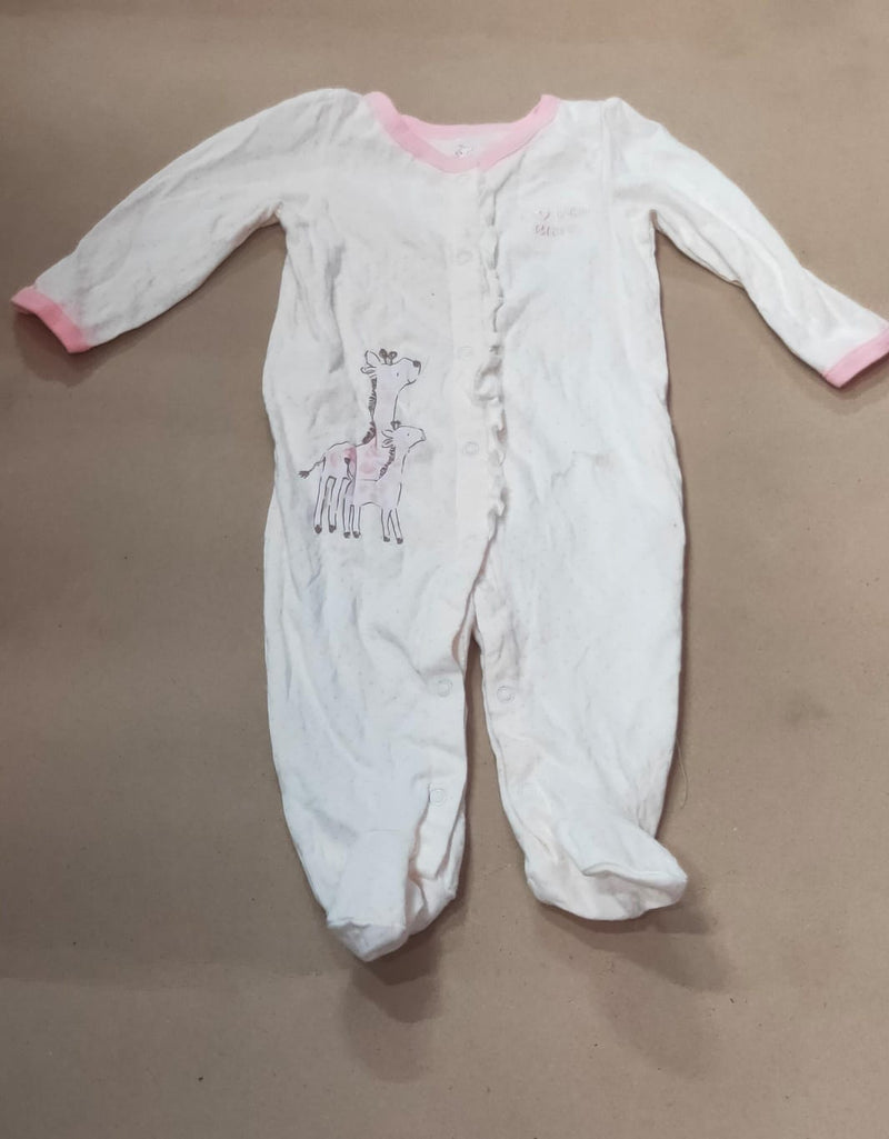 white giraffe ( snap button) With shoes baby high quality jumpsuit