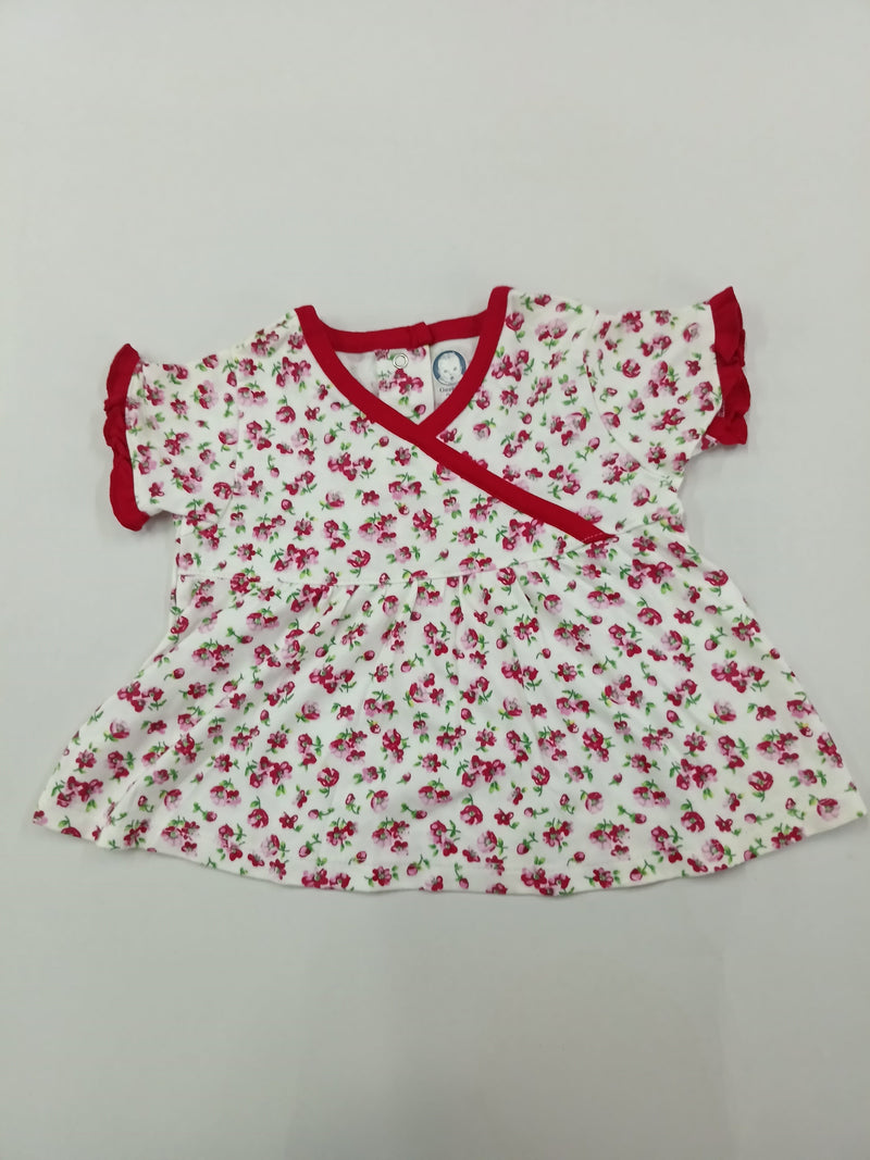 Red floral- Baby Half SleeveTop