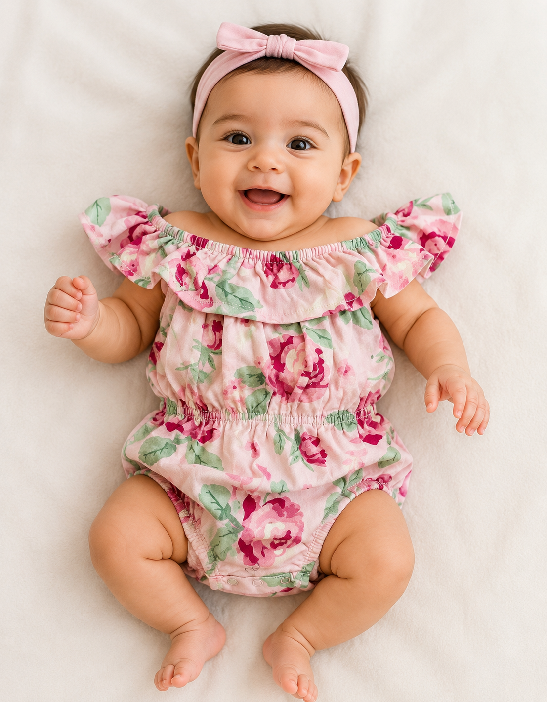 Pink roses floral🌷 - Baby Romper