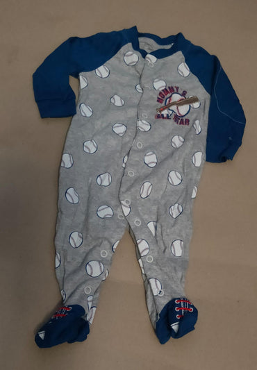 Dark blue grey ⚽ ball with shoe (snap button)Baby High quality jumpsuit
