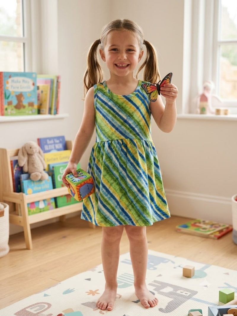 Multi colour-sleeveless frock